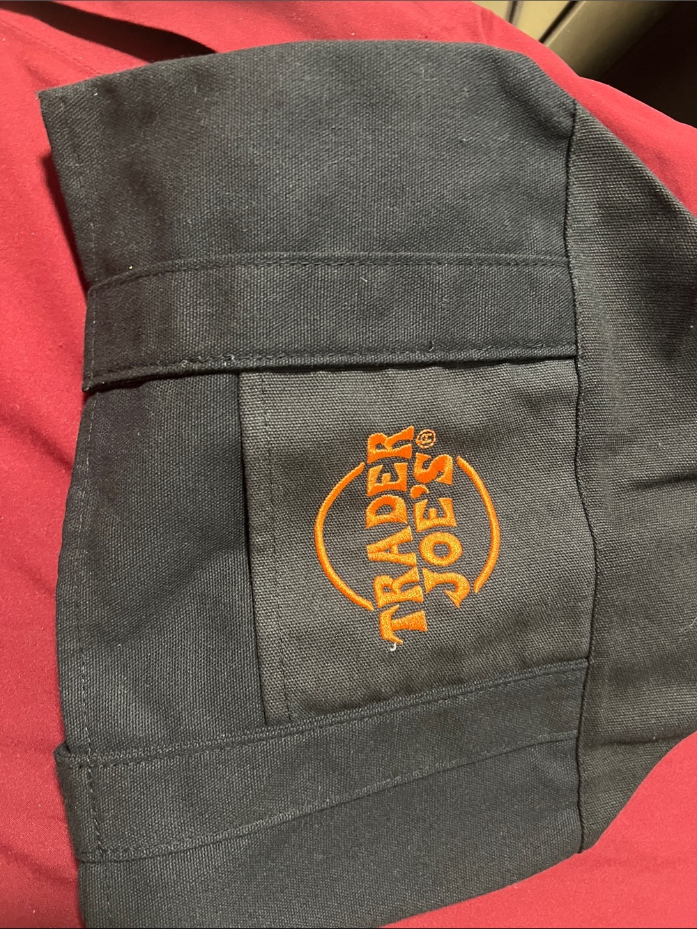 Trader Joe's Black Canvas Mini Tote with Orange Logo - Picture 3 of 4